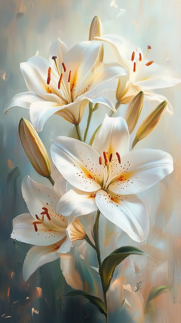 唯美白百合花束高清图