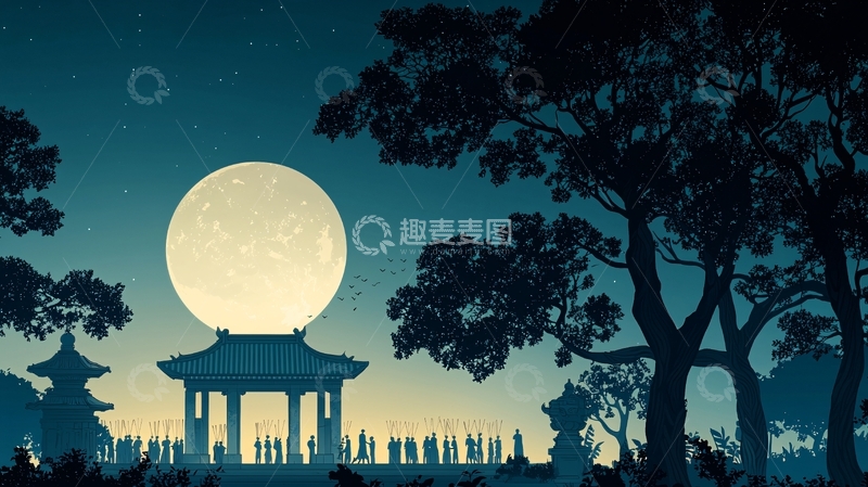 高清大图下载【趣麦麦图】中秋夜色