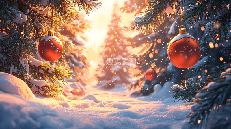 高清大图下载【趣麦麦图】圣诞节雪景