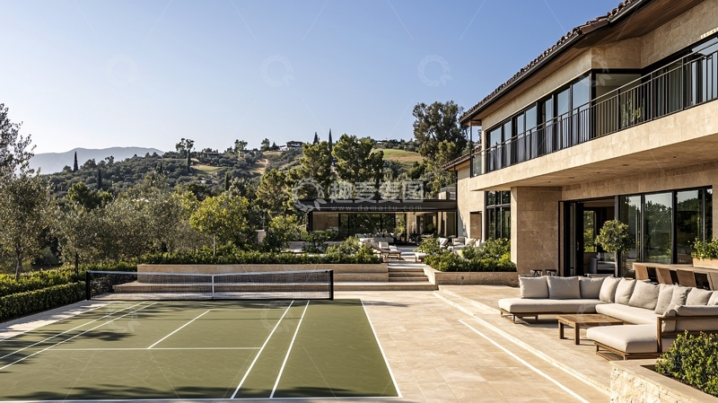 高清大图下载【趣麦麦图】现代简约别墅庭院