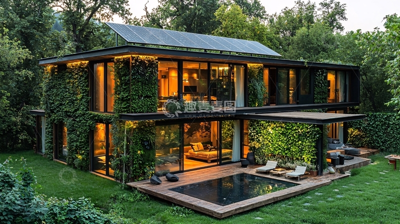 高清大图下载【趣麦麦图】绿色环保现代别墅