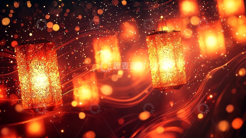 高清大图下载【趣麦麦图】温暖光亮的节日灯笼