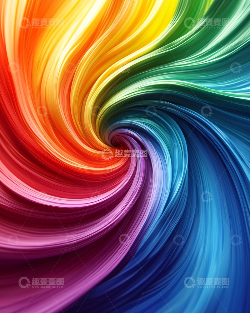 高清大图下载【趣麦麦图】彩色旋转漩涡