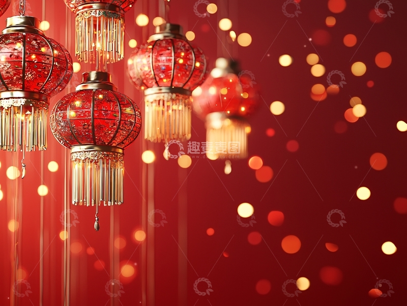 高清大图下载【趣麦麦图】红灯笼背景
