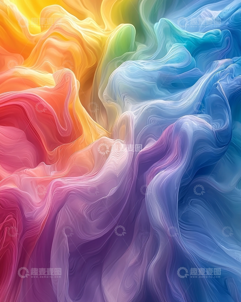 高清大图下载【趣麦麦图】彩虹色纱网