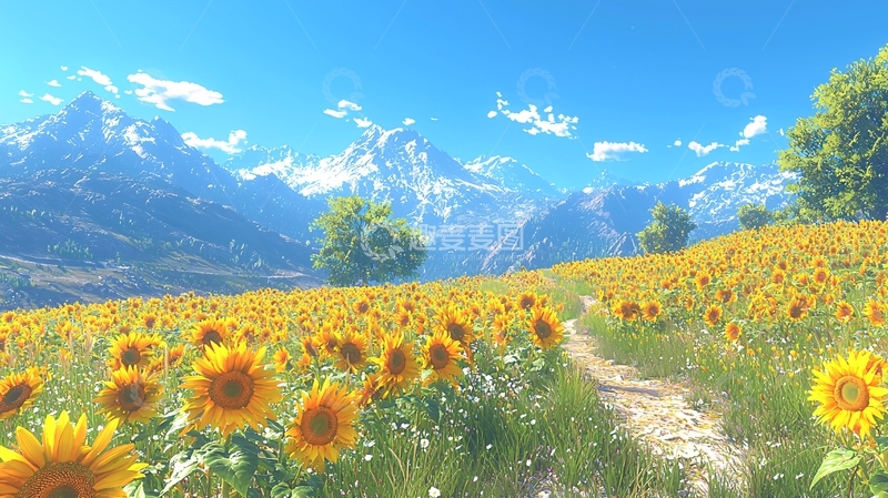 高清大图下载【趣麦麦图】向日葵花海
