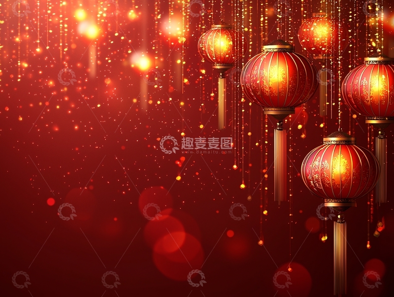 高清大图下载【趣麦麦图】红灯笼背景