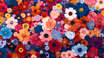 鲜艳多彩的各色花朵