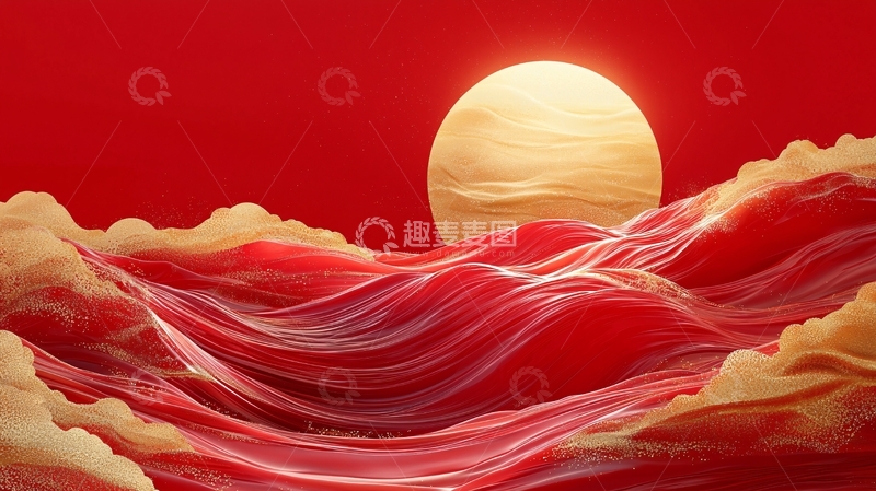 高清大图下载【趣麦麦图】红色祥云