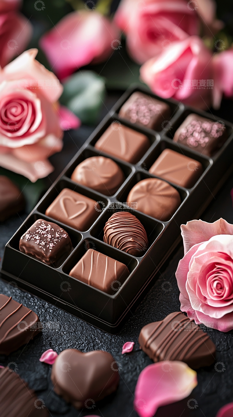 高清大图下载【趣麦麦图】玫瑰巧克力礼盒