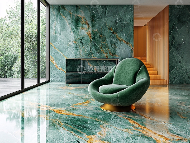 高清大图下载【趣麦麦图】绿色大理石奢华空间
