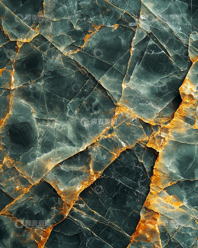 高清大图下载【趣麦麦图】深绿色金色纹理大理石