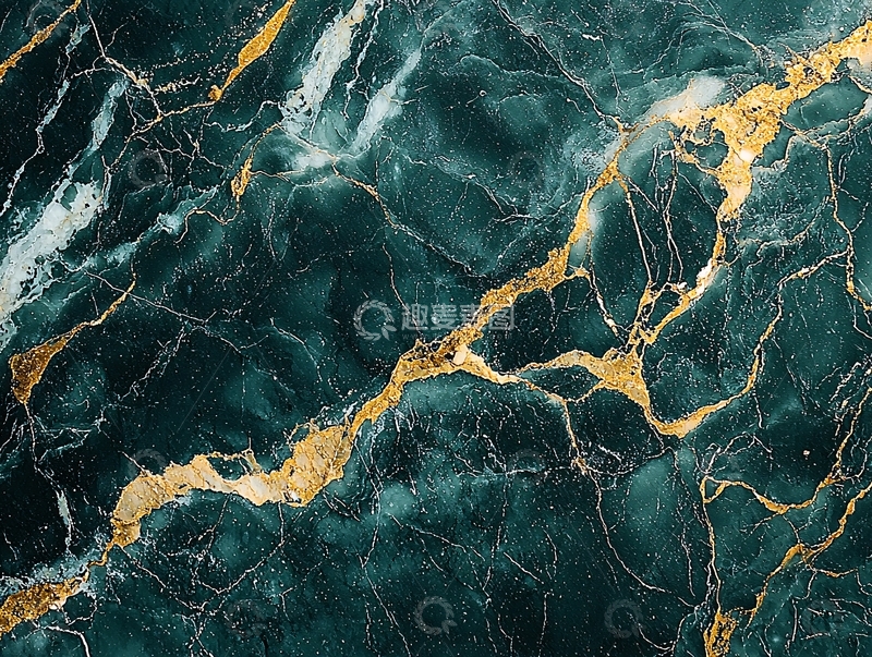 高清大图下载【趣麦麦图】墨绿色大理石金线纹理