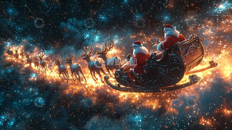 高清大图下载【趣麦麦图】宇宙圣诞老人