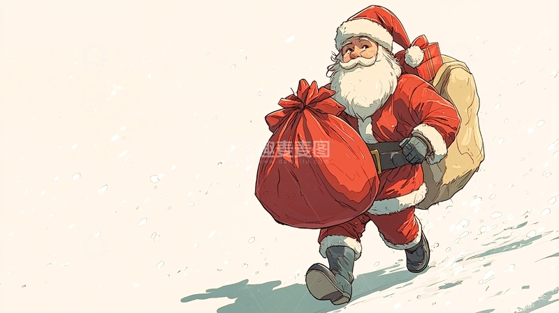 高清大图下载【趣麦麦图】圣诞老人送礼物
