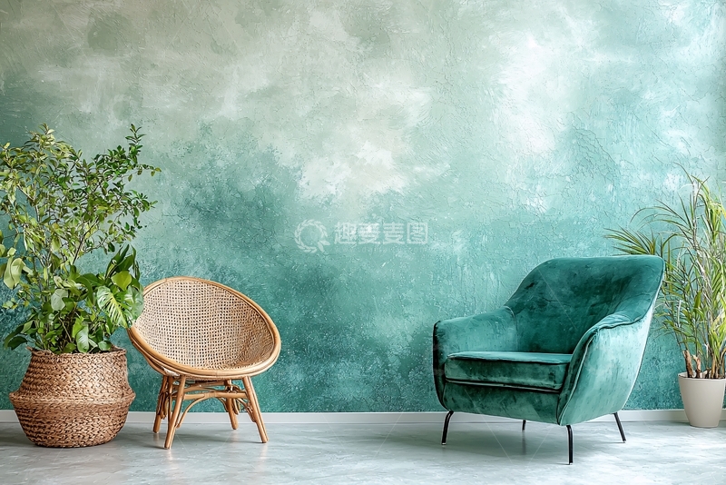 高清大图下载【趣麦麦图】-绿墙背景