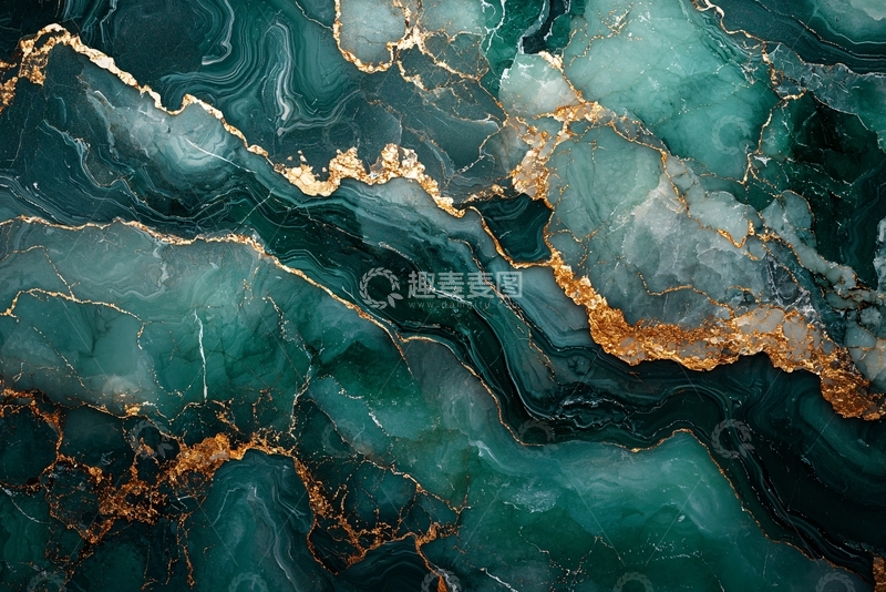 高清大图下载【趣麦麦图】墨绿色大理石金箔纹理