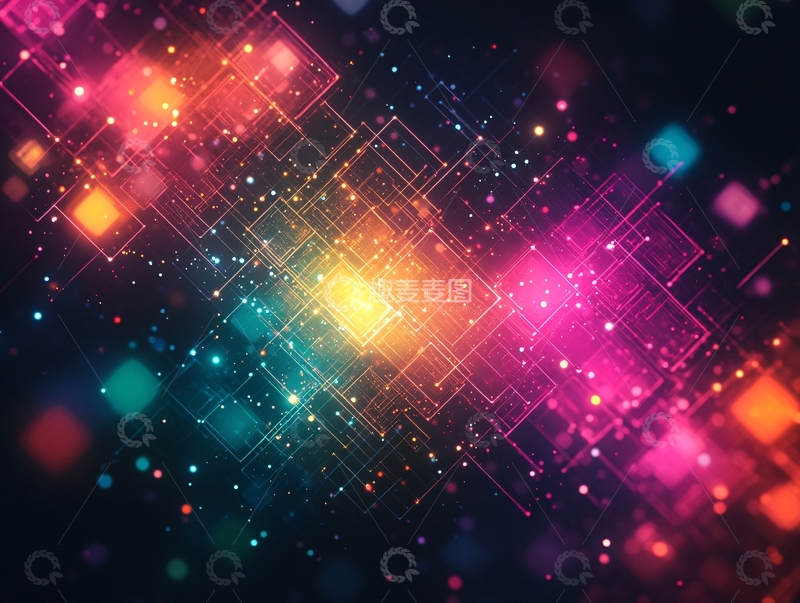 高清大图下载【趣麦麦图】炫彩科技感几何背景