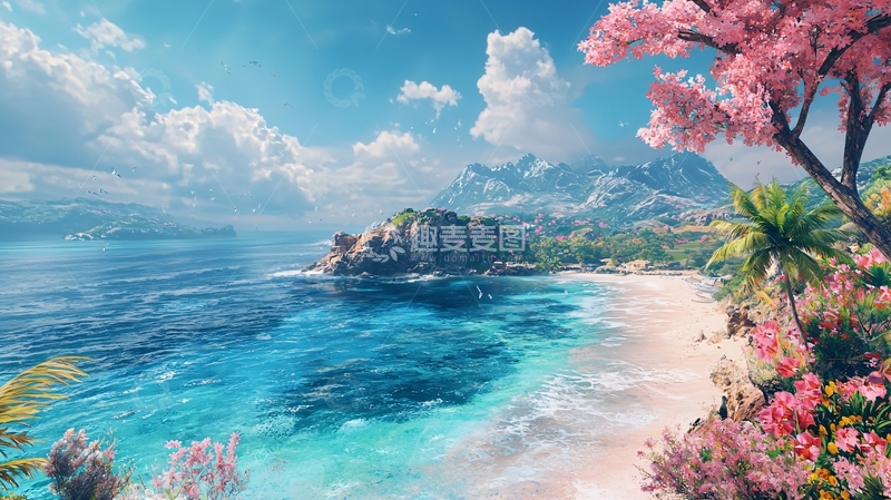 高清大图下载【趣麦麦图】梦幻海滩
