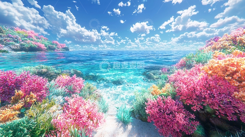 高清大图下载【趣麦麦图】阳光沙滩珊瑚海