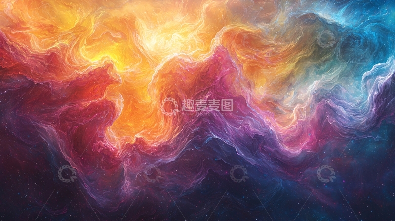 高清大图下载【趣麦麦图】彩色梦幻山脉