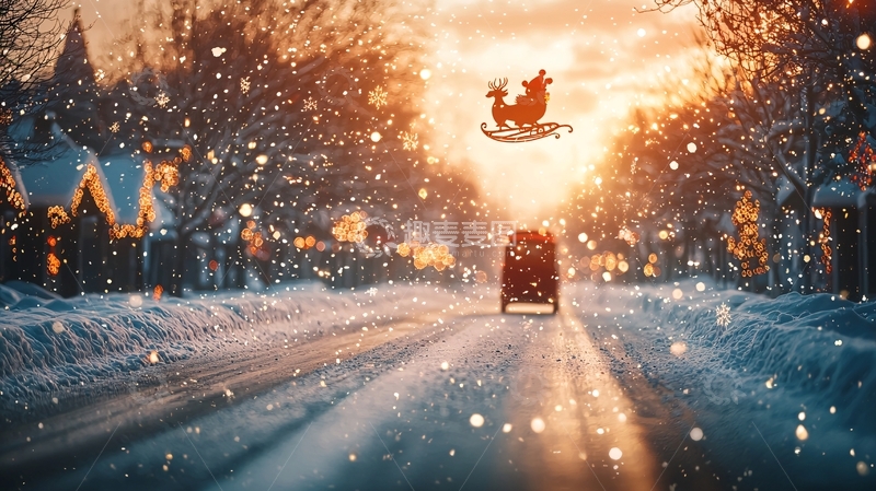 高清大图下载【趣麦麦图】圣诞节雪景