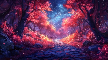 梦幻红枫林小路