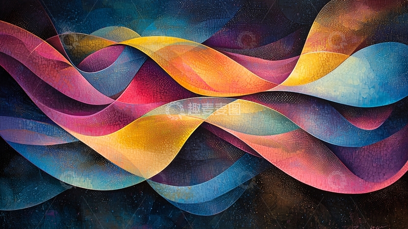 高清大图下载【趣麦麦图】抽象彩色波浪