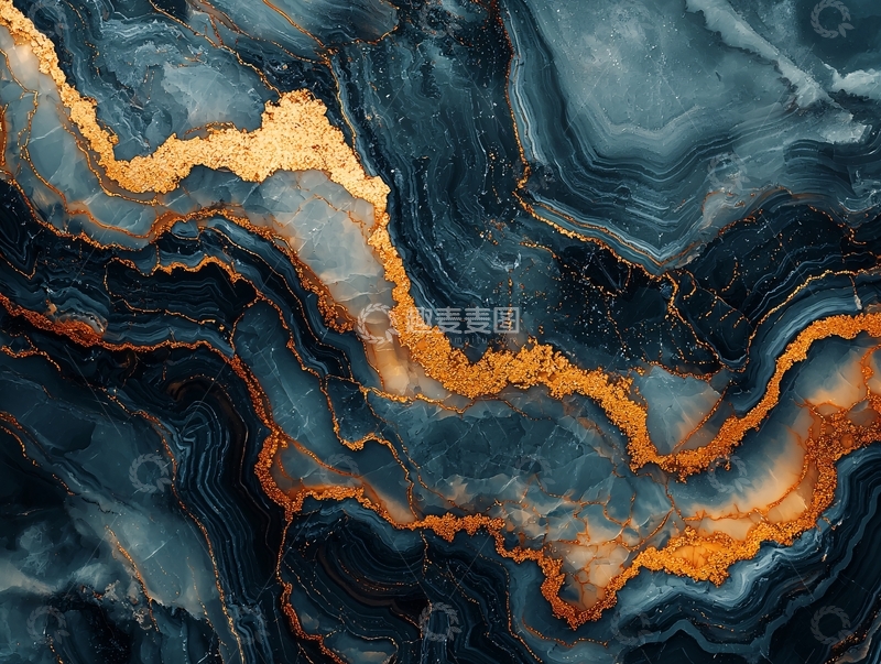 高清大图下载【趣麦麦图】深蓝金线纹理大理石