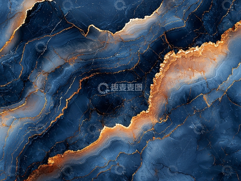 高清大图下载【趣麦麦图】深蓝金色大理石纹理