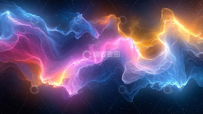 高清大图下载【趣麦麦图】绚丽多彩的能量波纹