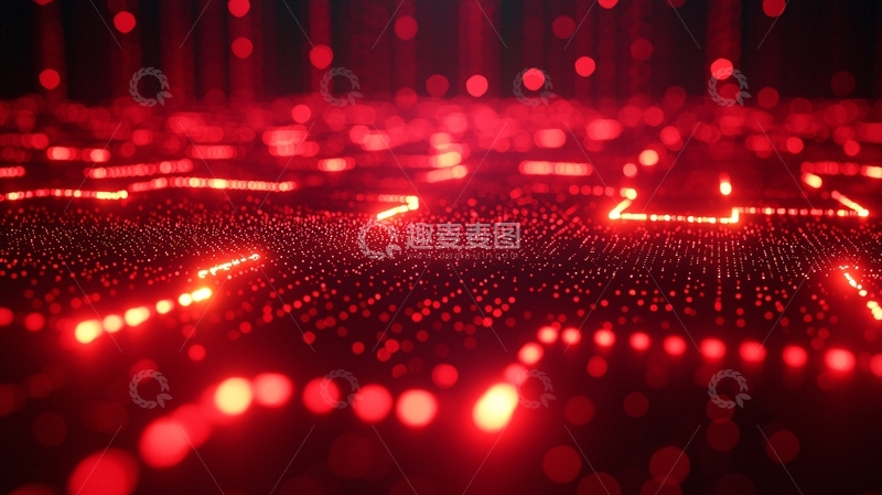 高清大图下载【趣麦麦图】红色粒子背景