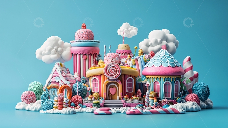 高清大图下载【趣麦麦图】梦幻糖果屋场景