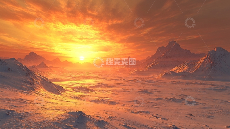 高清大图下载【趣麦麦图】金字塔日落沙漠景象