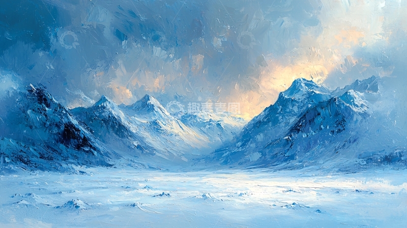 高清大图下载【趣麦麦图】冰雪山脉壮丽景色