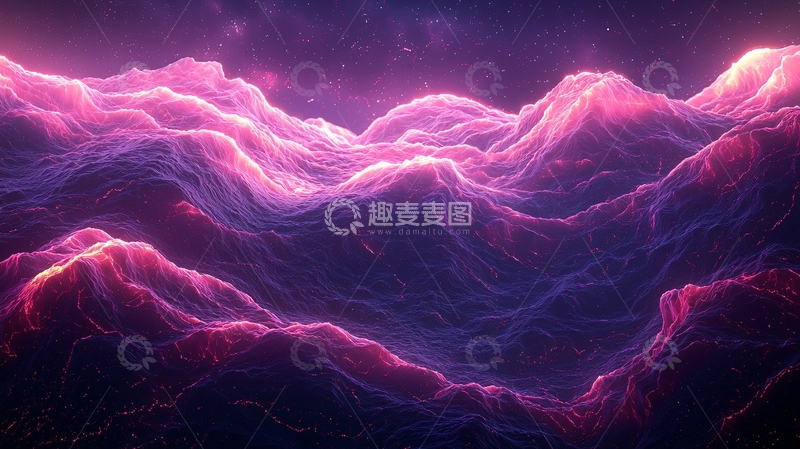 高清大图下载【趣麦麦图】梦幻紫色山脉