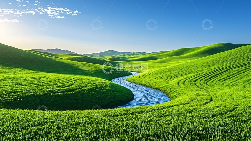 高清大图下载【趣麦麦图】绿色丘陵河流