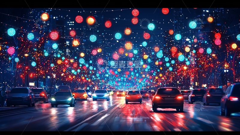 高清大图下载【趣麦麦图】夜景街道