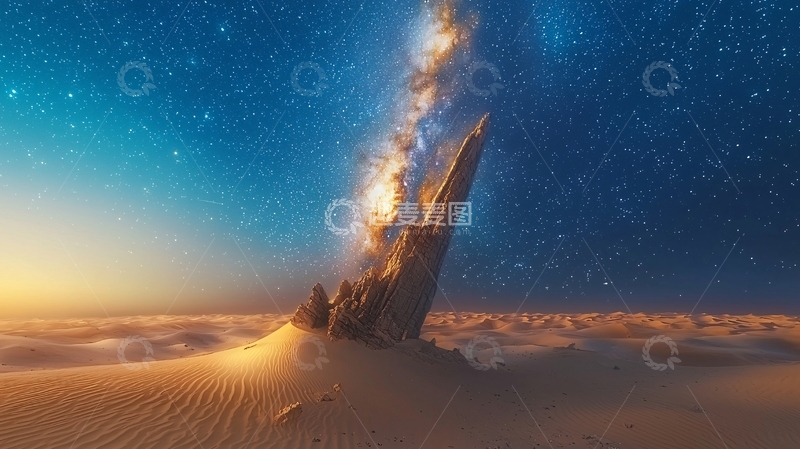 高清大图下载【趣麦麦图】沙漠星空
