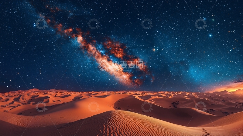 高清大图下载【趣麦麦图】沙漠星空