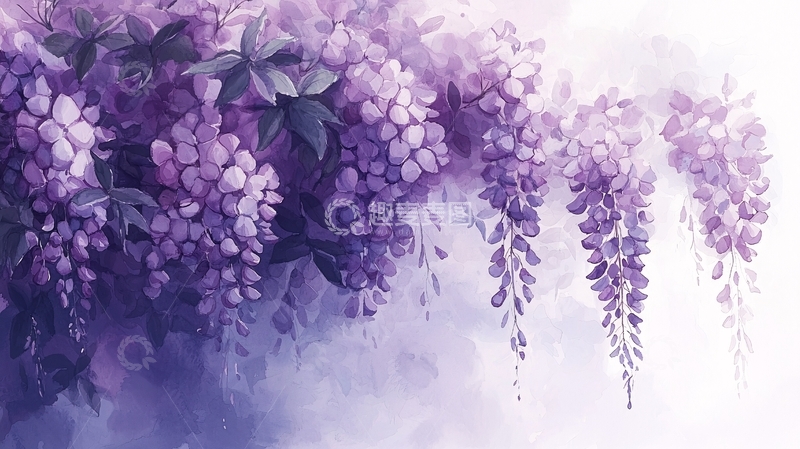 高清大图下载【趣麦麦图】紫色花藤