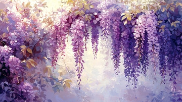紫藤花浪漫唯美意境图