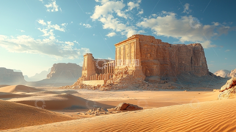 高清大图下载【趣麦麦图】沙漠古城遗址