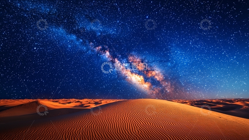 高清大图下载【趣麦麦图】沙漠星空