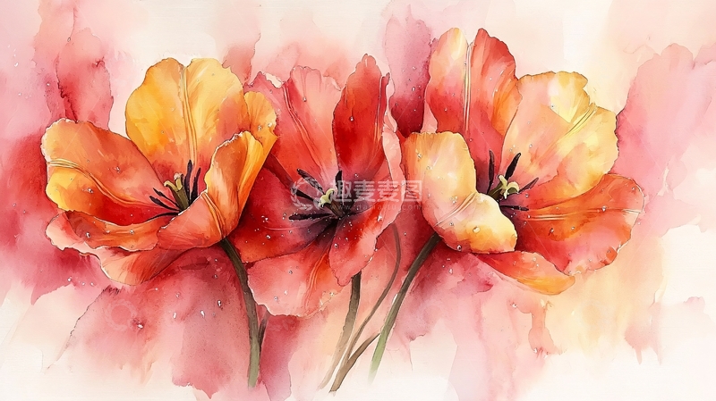 高清大图下载【趣麦麦图】水彩花卉47