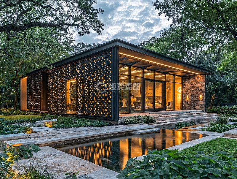 高清大图下载【趣麦麦图】现代简约庭院住宅