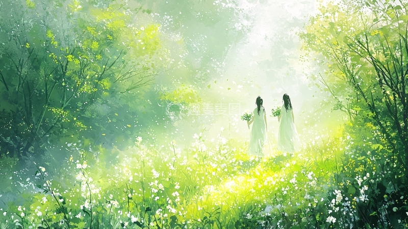 高清大图下载【趣麦麦图】清晨森林仙境