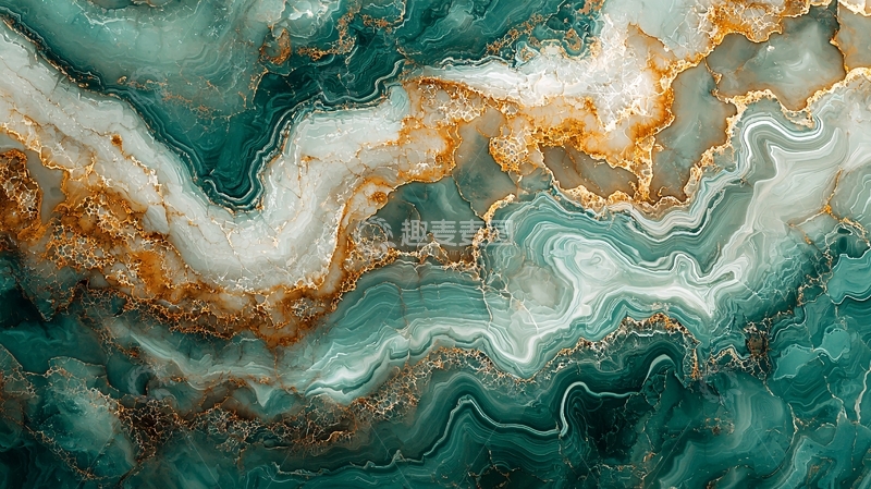 高清大图下载【趣麦麦图】绿金色大理石纹理