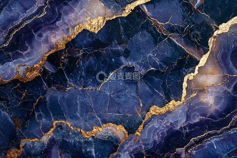 高清大图下载【趣麦麦图】深蓝金线大理石纹理