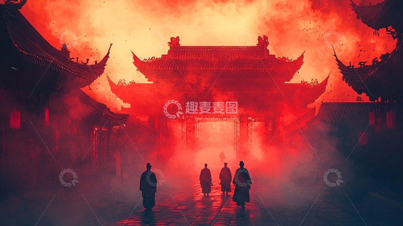 高清大图下载【趣麦麦图】燃烧的寺庙